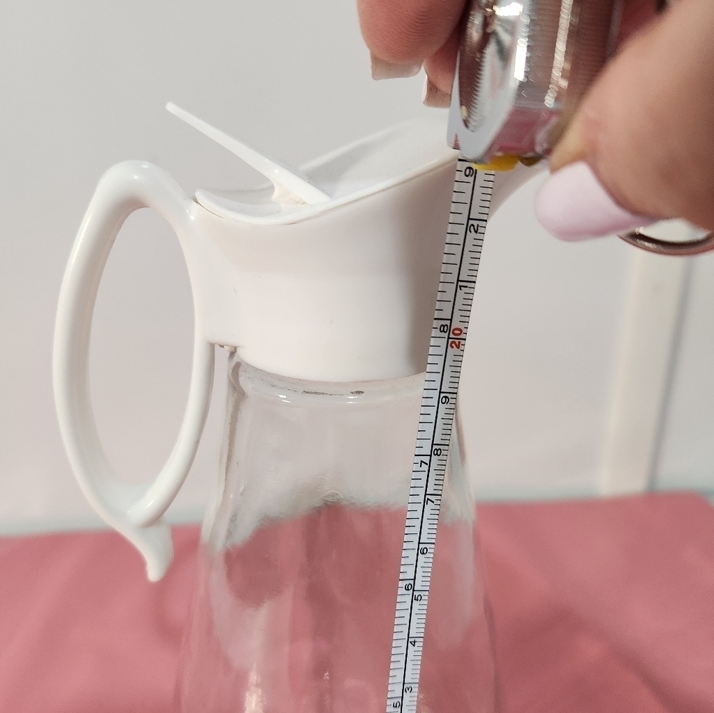 Large Vintage White and Clear Syrup Dispenser - Picture 5 of 6